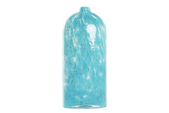 VASE VERRE 12,5X6,5X28 BLEU PERLE LD192863 2