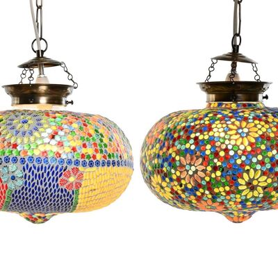 Glass Ceiling Lamp 32X32X26 Mosaic 2 Assortment. LA206667