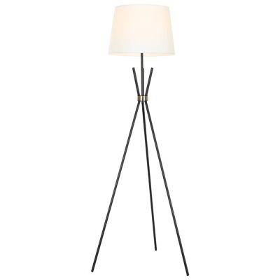 Lampadaire Métal Polyester 40x40x161 Noir LA207355