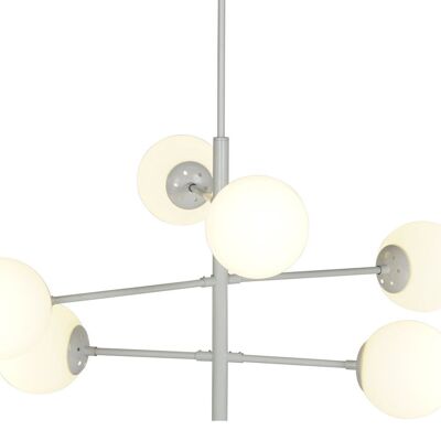 Metal Glass Ceiling Lamp 96X73X50 White Balls LA207392