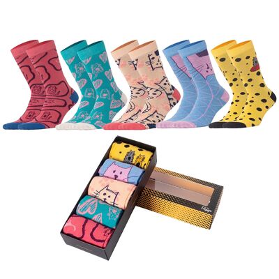 Biggdesign Cats 5 Pcs Women Socket Socks