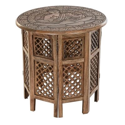 SIDE TABLE MANGO 54X54X53 NATURAL BUDDHA BROWN LD199501