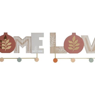 PORTE MANTEAU MDF METAL 40X4,5X18 HOME LOVE 2 ASSORTIS. LD205894