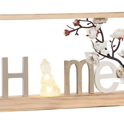 DECORACION LUMINOSA LED MDF 30X5X18 NATURAL LD205895