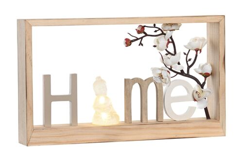 Decoracion Luminosa Led Mdf 30X5X18 Natural LD205895