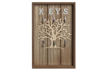 PORTE-CLÉS MDF MÉTAL 18X4X28 ARBRE NATUREL LD205925 1