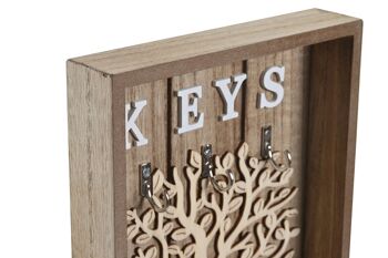 PORTE-CLÉS MDF MÉTAL 18X4X28 ARBRE NATUREL LD205925 2