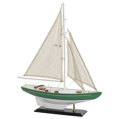 BATEAU EN BOIS MASSIF 42X9X62 VERT MENTHE LM203835