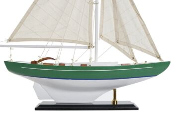 BATEAU EN BOIS MASSIF 42X9X62 VERT MENTHE LM203835 2