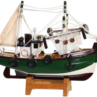 WOODEN BOAT 16X5X15 GREEN LM203840