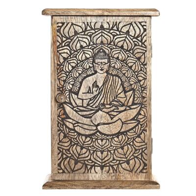 KEY HOLDER HANDLE 18X7,5X28 BROWN CARVED BUDDHA LD199505