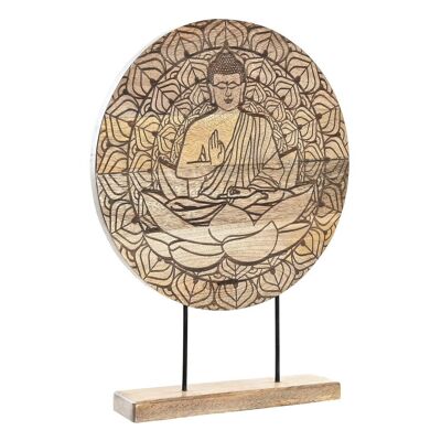 DECORAZIONE MANICO IN METALLO 30X8X40 BUDDHA MARRONE NATURALE LD199506