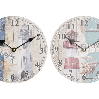 WALL CLOCK MDF CANVAS 20X3X20 LIGHTHOUSE 2 ASSORTMENTS. LM203848