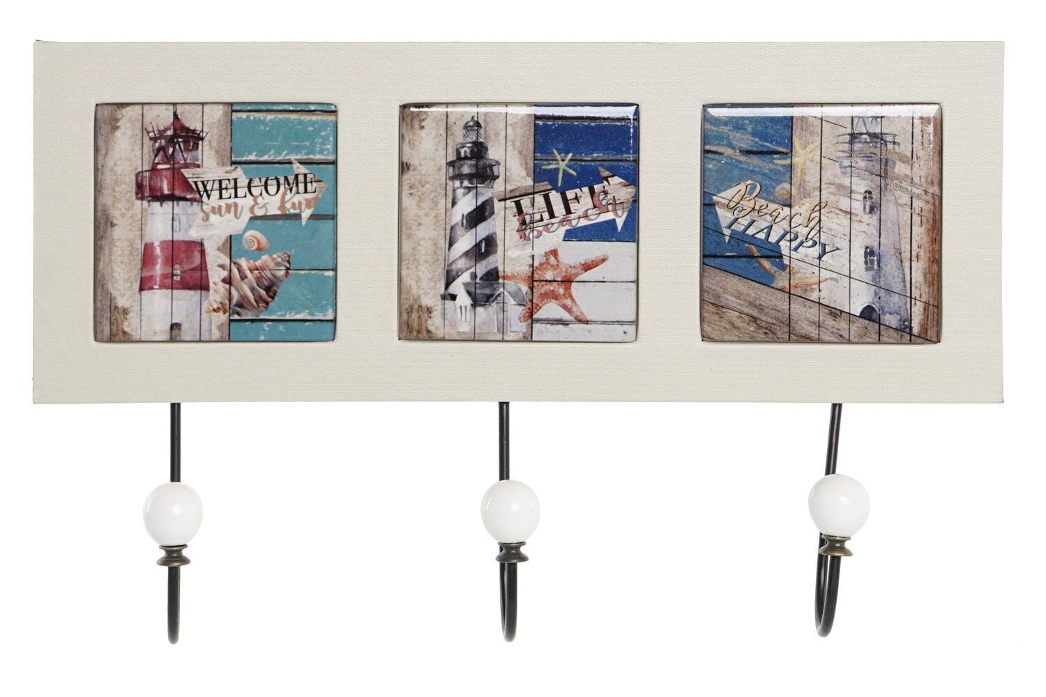 MDF-Metallgarderobe 40x7x26 mehrfarbiger Leuchtturm LM203849