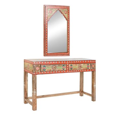 CONSOLE SET 2 POIGNÉE ACRYLIQUE 117X40X76 MIROIR LD200055
