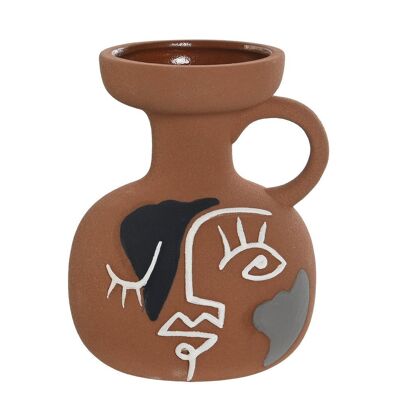 CERAMIC VASE 11.9X11.7X14.7 TERRACOTTA FACE LD206235