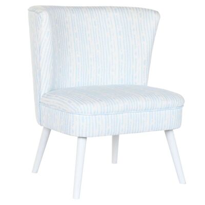 FAUTEUIL BOIS POLYESTER 73X67X85 RAYURES BLEUES LM203991
