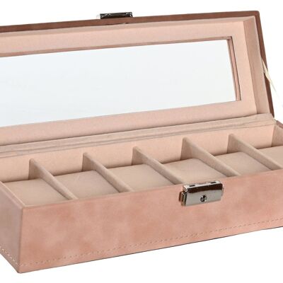 JEWELRY BOX PU MDF 30X10X8 WATCH BOX PEACH LD206378