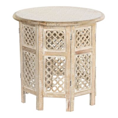 SIDE TABLE MANGO 53X53X53 FLORAL BROWN LD201058