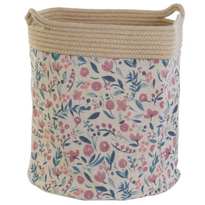 COTTON POLYESTER BASKET 35X35X38 NATURAL LD203574