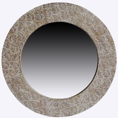 Specchio Mango Mdf 76X4X76 Mandala Decape Bianco LD205005