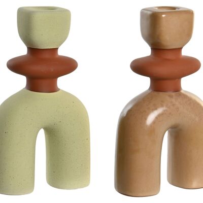 TERRACOTTA CANDLE HOLDER 10X4X17 2 SURT. LD205080