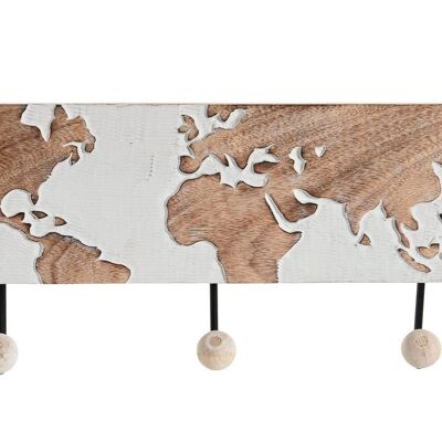 WALL HANGER METAL HANDLE 38X5X16 WORLD MAP LD205244