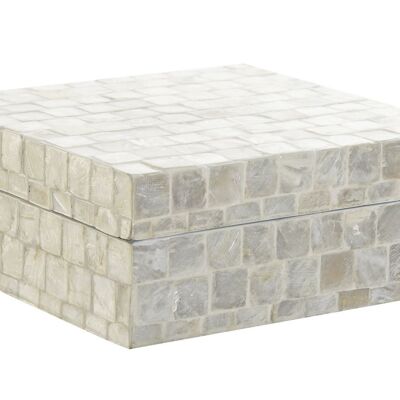 CAJA BAMBU NACAR 20X20X8 BLANCO LD205423