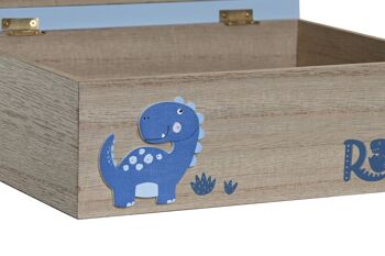 BOÎTE MDF 24X19X8,5 DINOSAURE BLEU LI205886 3