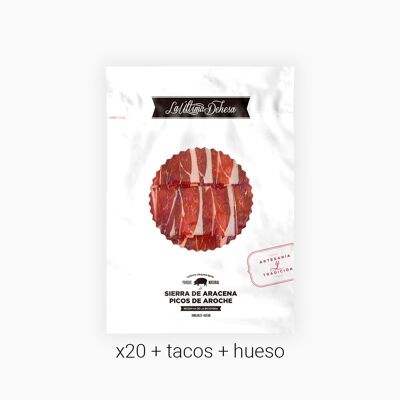 BLACK DIAMOND "RED LABEL" Acorn-fed Iberian Shoulder Ham, sliced in 100 gr packages.