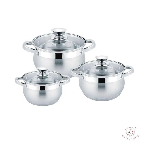 Set De 3 Casseroles En Inox 3L - 4L Et 6L - Belly Shape