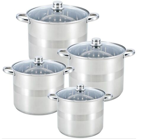 Set De 4 Marmites Profonde En Inox - 6L / 8 L / 10 L / 12 L