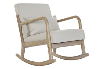 CHAISE À BASCULE EN LIN HÉVÉTA 66X85X81 BEIGE MB179428 1