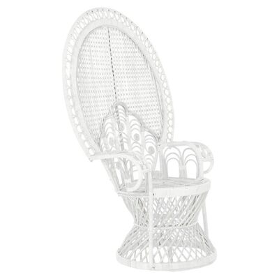 POLYESTER RATTAN ARMCHAIR 96X66X140 WHITE MB193442