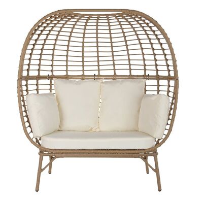 Poltrona in Rattan Acciaio Sintetico 130X68X146 2 Posti MB192458