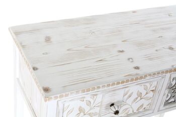 CONSOLE BOIS 81X36X85 DÉCAPAGE BLANC MB181005 2