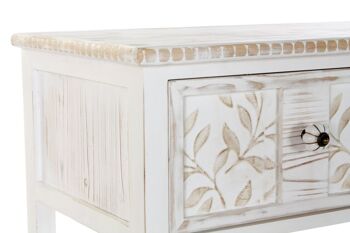 CONSOLE BOIS 81X36X85 DÉCAPAGE BLANC MB181005 4