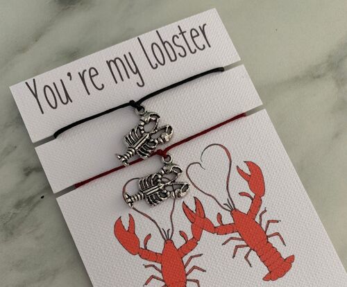 Lobster gift, you&#39;re my lobster, you&#39;re my lobster card, friends gift, friends quote card, friends quote gift, matching bracelets