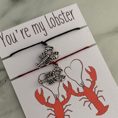 Cadeau de homard, tu es mon homard, tu es ma carte de homard, cadeau d'amis, carte de citation d'amis, cadeau de citation d'amis, bracelets assortis