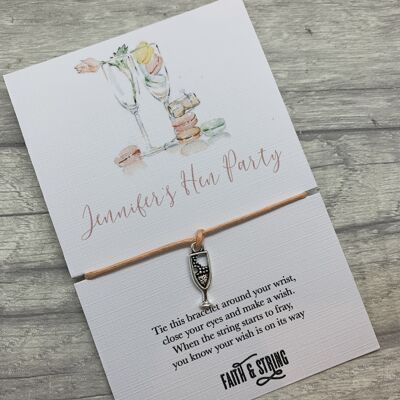 Personalised Hen Party Favours Bridal Shower Friendship Bracelet Hen Party Bag filler hen party friendship bracelet