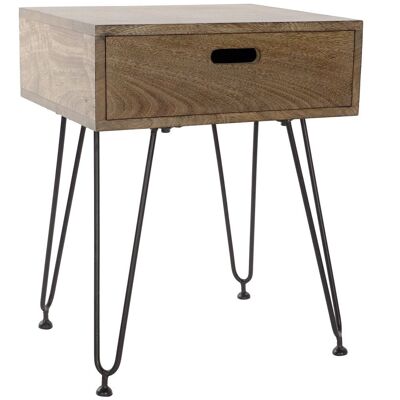 TABLE DE NUIT MANGO METAL 48,5X40,5X61 MARRON MB178186