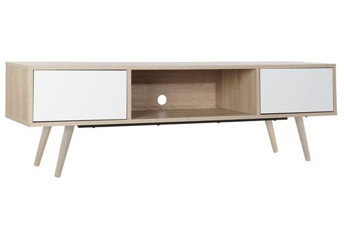 Mueble Tv Mdf Metal 160X40X50 Desmontado Blanco MB180862