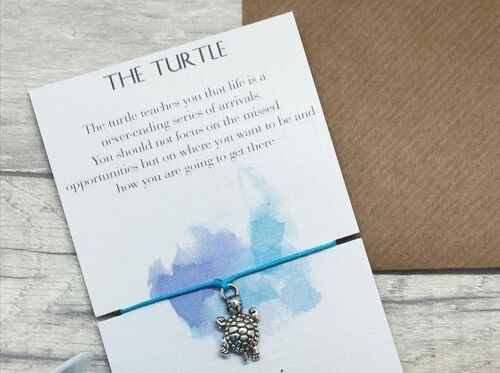 Turtle Gift Wish Bracelet Gift Bracelet Inspirational Gift Spirit Animal Gift Turtle Charm Turtle Pendant