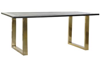 TABLE DE REPAS MANGO METAL 180X89X75 NOIR MB182709 1