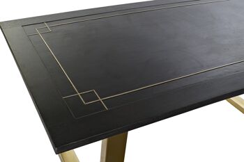 TABLE DE REPAS MANGO METAL 180X89X75 NOIR MB182709 2