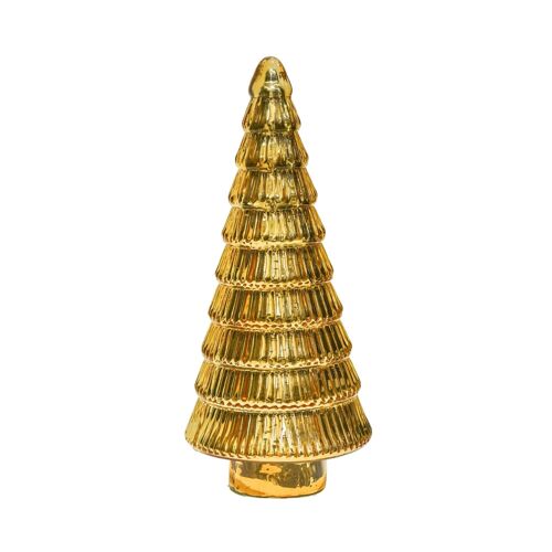 Ivyline Festive Tabletop Decor, Juniper Gold Glass Tree