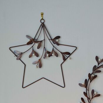 Décoration festive d'intérieur Ivyline, couronne de gui étoilée L31 cm 3