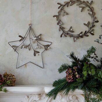 Décoration festive d'intérieur Ivyline, couronne de gui étoilée L31 cm 5
