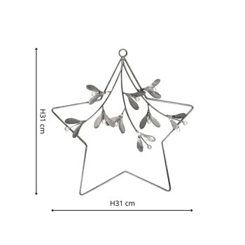 Décoration festive d'intérieur Ivyline, couronne de gui étoilée L31 cm 9