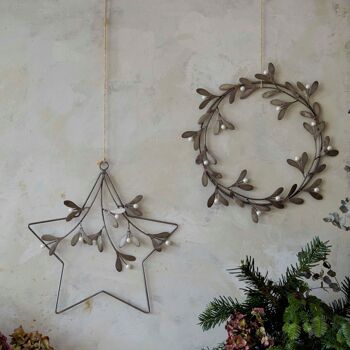 Décoration festive d'intérieur Ivyline, couronne de gui L32 cm 8